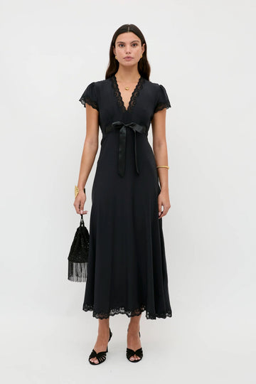 Rixo Marlice Silk Dress Black
