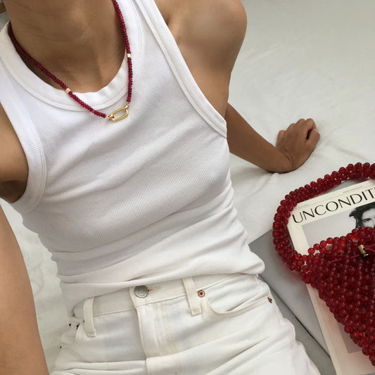 By Alona Indra Necklace Red Jade