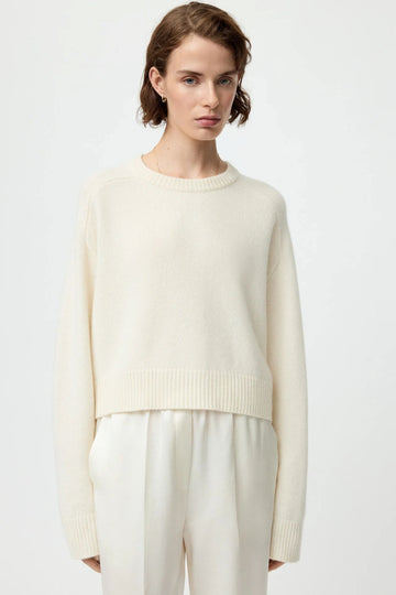 Soft Goat Cashmere Top Feather White
