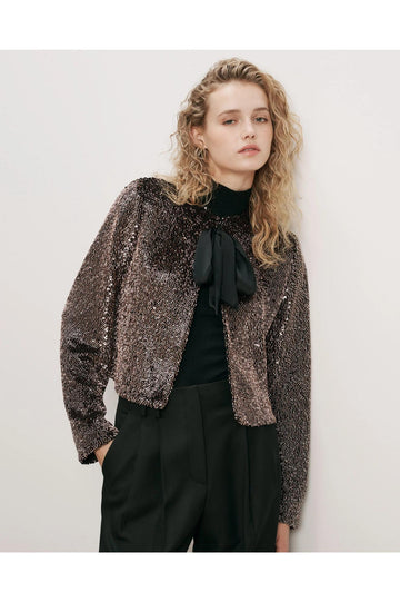 Veronica Beard Bancroff Sequin Jacket Copper Black