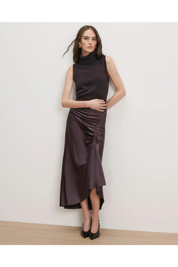 Veronica Beard Felecia Midi Skirt Dark Eggplant