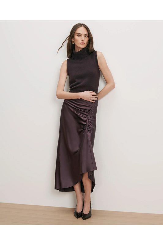 Veronica Beard Felecia Midi Skirt Dark Eggplant