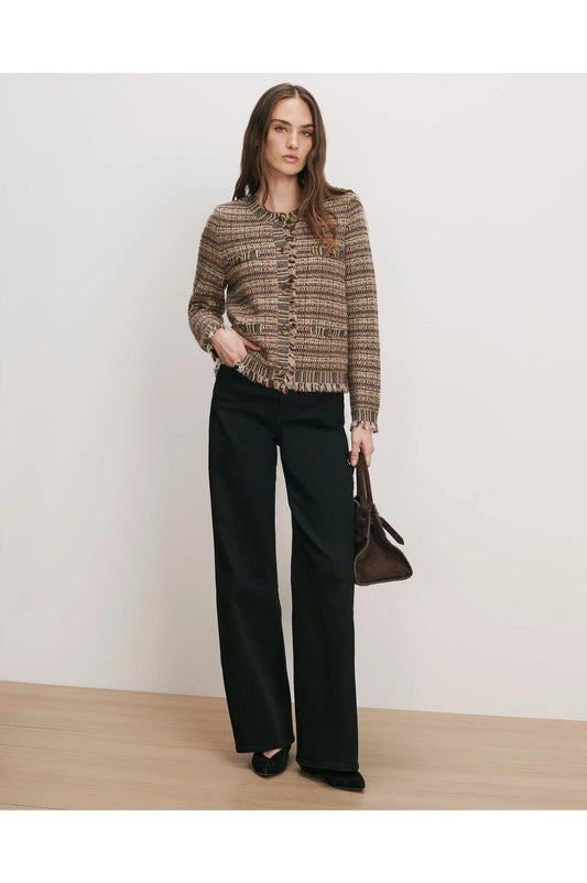 Veronica Beard Sariyah Knit Jacket Burgundy Multi