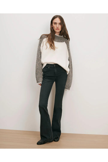 Veronica Beard Beverly Mid Rise Skinny Flare Jeans Washed Onyx
