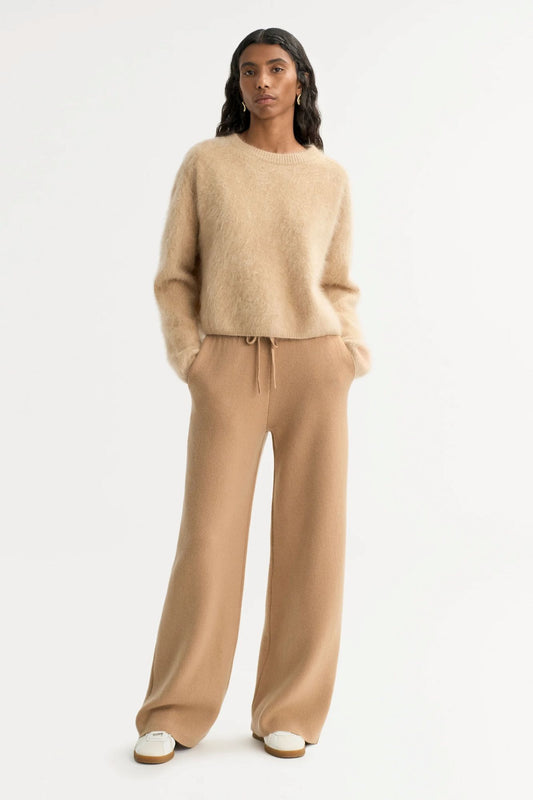 Soft Goat Brushed Crewneck Camel