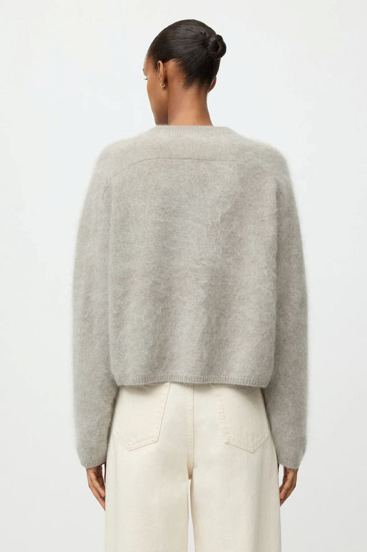 Soft Goat Brushed Crewneck Sweater Greige