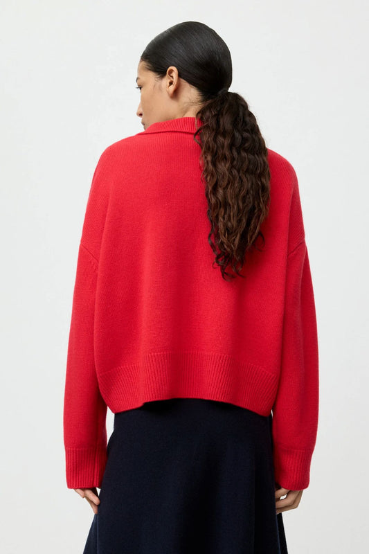Soft Goat Relaxed Fit Polo Shirt Rouge
