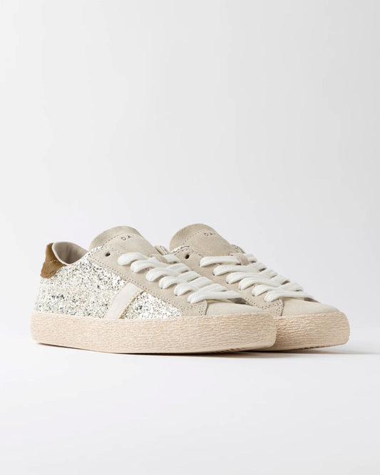 D.A.T.E Hill Low Glitter Platinum