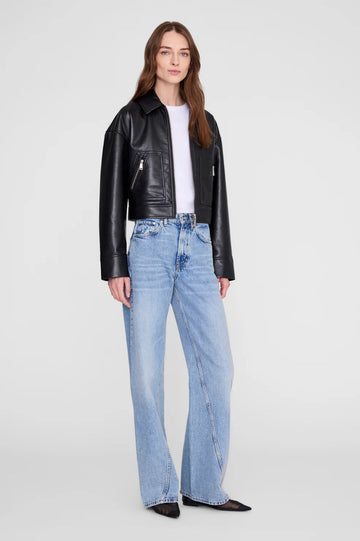 Anine Bing Assan Jacket Black Recycled Leather