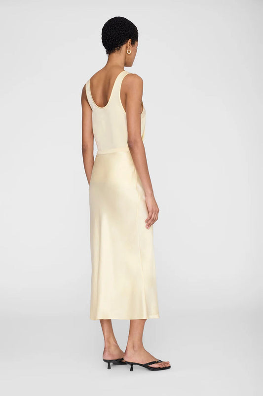 Anine Bing Bar Silk Skirt Butter Yellow