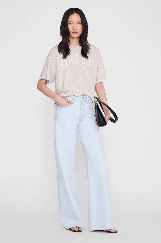 Anine Bing Cade Tee Washed White Leopard