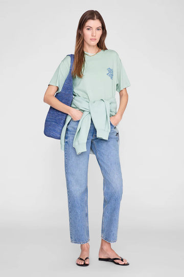 Anine Bing Cade Wave Tee Washed Seafoam
