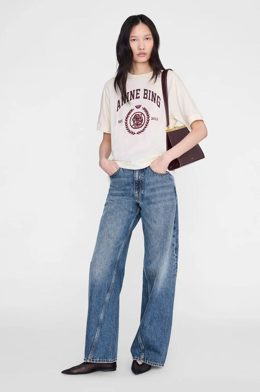Anine Bing Jaylin Tee Collegiate Cream