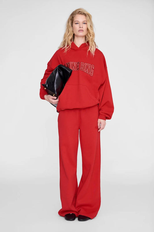 Anine Bing Kacey Sweatpants Tango Red