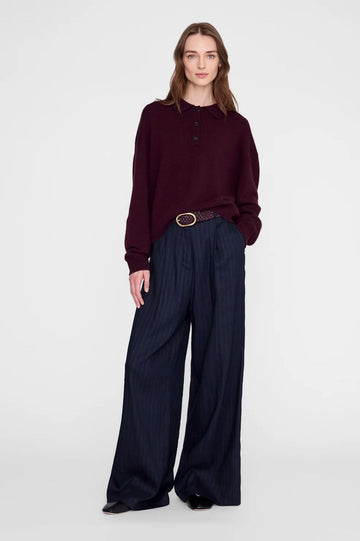 Anine Bing Lee Polo Sweater Fig