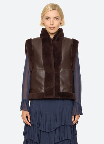 Sea NY Annie Reversible Vest Jacket Brown