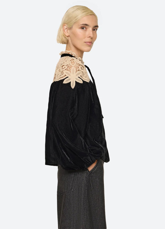 Sea NY Shiloh Long Sleeve Top Black
