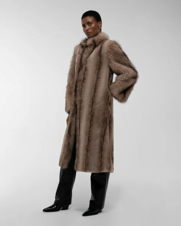 DUCIE Betty Fur Coat Beige