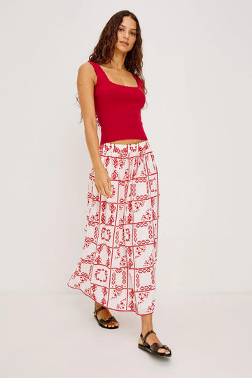 Rails Dax Skirt Ivory Red Handkerchief