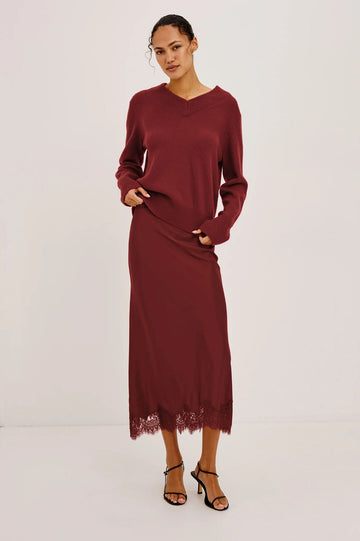 Rails Ebony Skirt Crimson