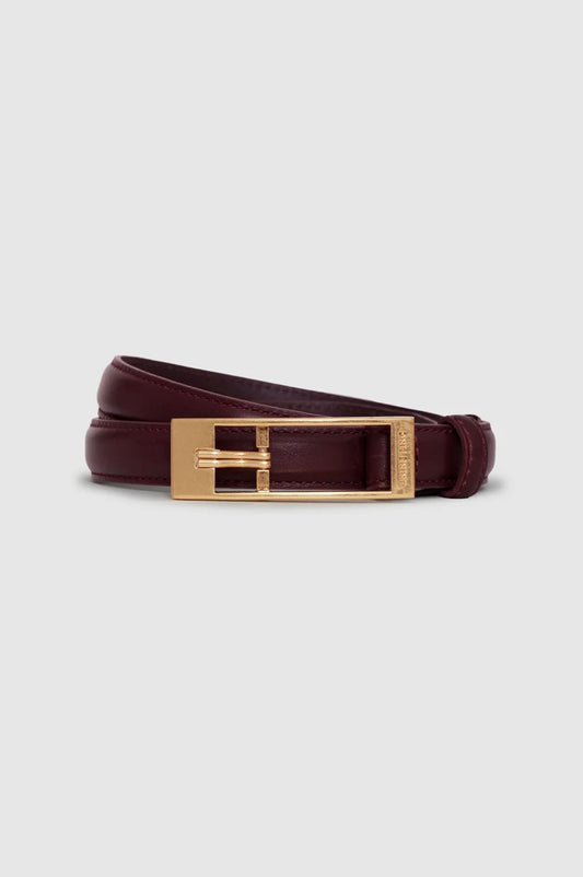 Anine Bing Elly Smooth Leather Belt Fig