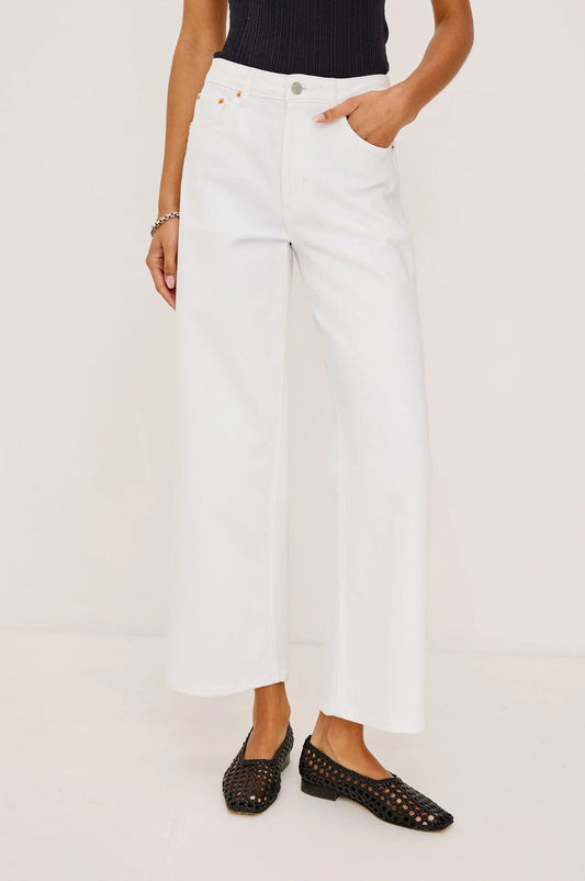 Rails Getty Crop Wide Leg Jean Salt White