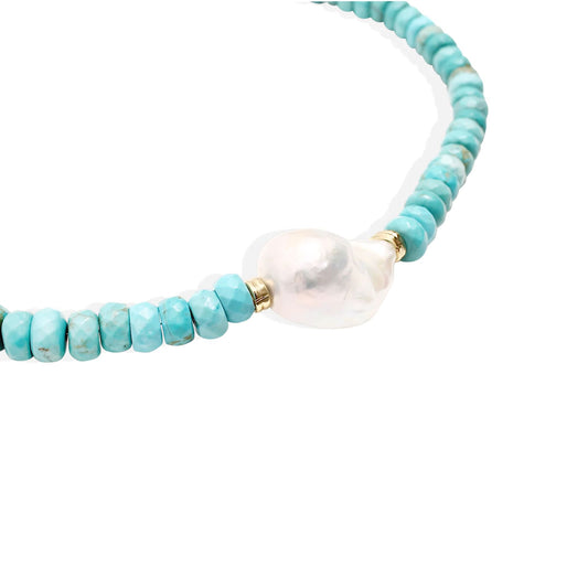 By Alona Iman Necklace Turquoise and Pearl