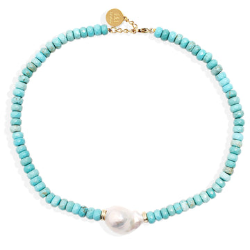 By Alona Iman Necklace Turquoise and Pearl