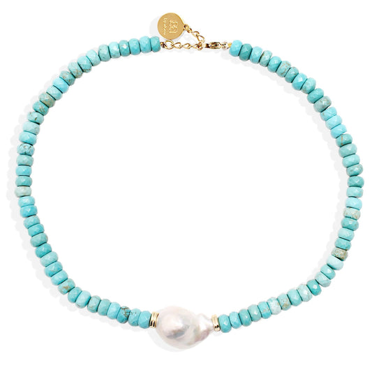 By Alona Iman Necklace Turquoise and Pearl