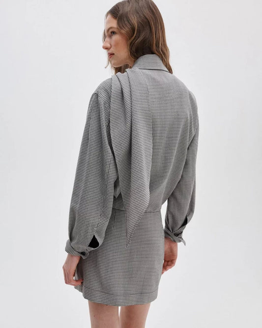 Rag & Bone Krista Italian Wool Jacket Black Plaid