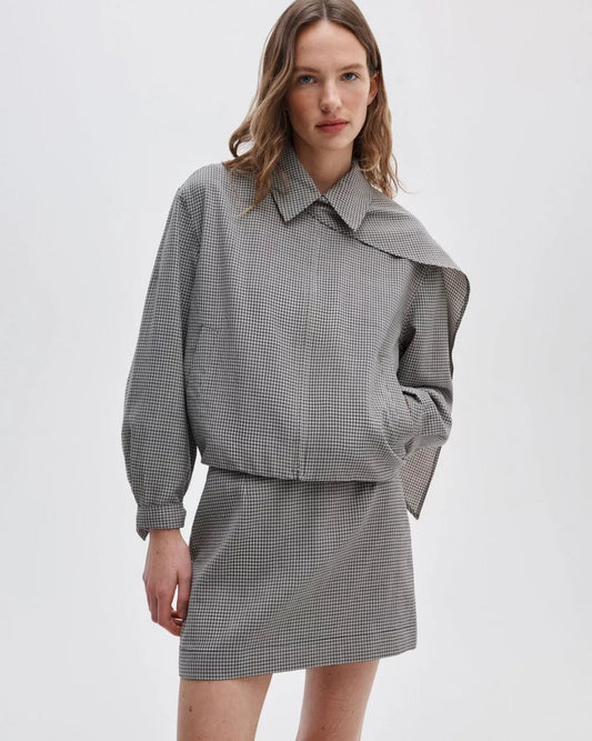 Rag & Bone Krista Italian Wool Jacket Black Plaid