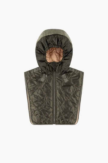 Marfa Stance Reversible Quilted Zip Hood Dark Olive Soft Peach