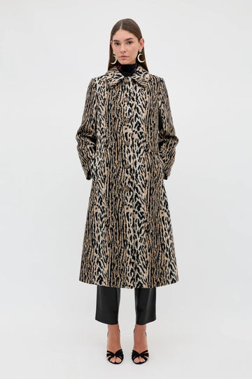 RIXO Milly Outerwear Coat Bohemia Leopard