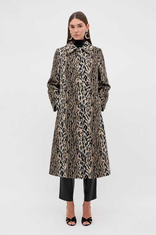 RIXO Milly Outerwear Coat Bohemia Leopard