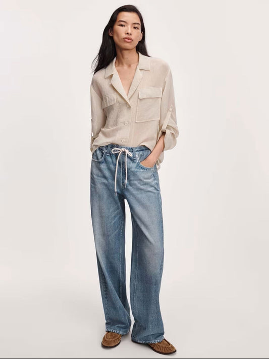 Rag & Bone Miramar Drawstring Wide-Leg Pant Ellis