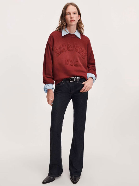 Rag & Bone University Vintage Terry Sweatshirt Bordeaux