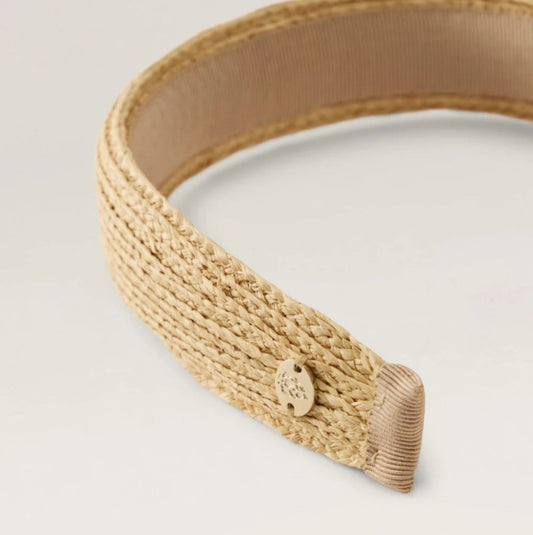 Helen Kaminski Nimak Raffia Braid Headband Natural