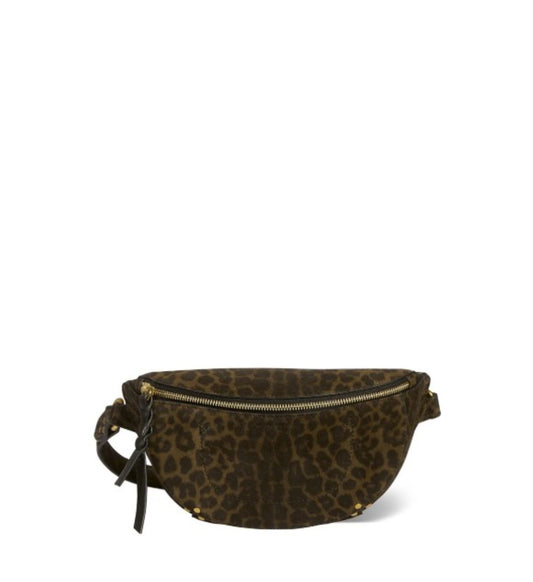 Jerome Dreyfuss Lino Banane Imprimé Léopard Kaki Split Suede