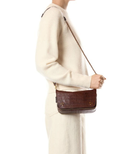 Jerome Dreyfuss Bobi S Bag Imprimé Croco Cigare
