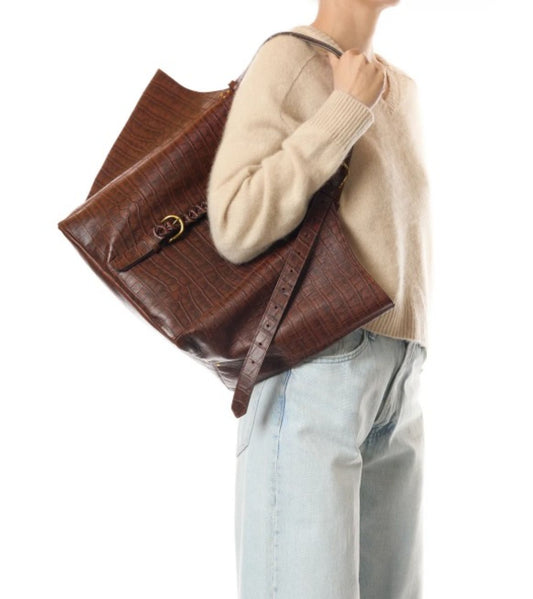 Jerome Dreyfuss Joseph M Bag Imprimé Croco Cigare