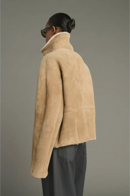 Soeur Kleber Shearling Jacket Beige