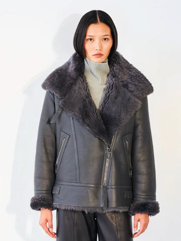 Dom Goor Classic Aviator Jacket Graphite