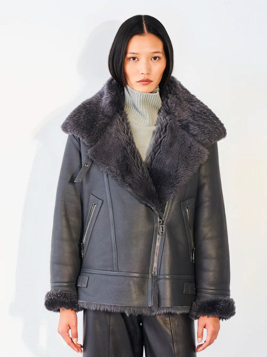 Dom Goor Classic Aviator Jacket Graphite