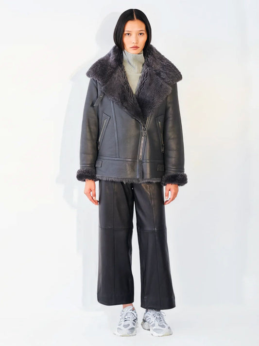 Dom Goor Classic Aviator Jacket Graphite