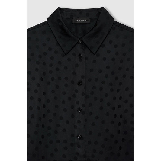 Anine Bing Amanda Shirt Black Dot Jacquard