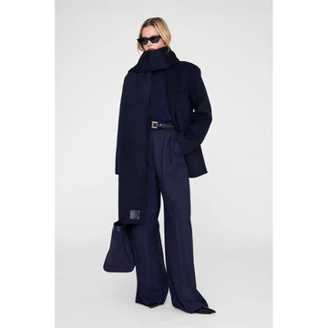 Anine Bing Ava Cashmere Blend Scarf Navy