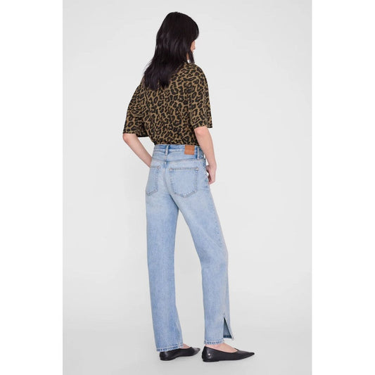 Anine Bing Avi Tee Black And Brown Leopard