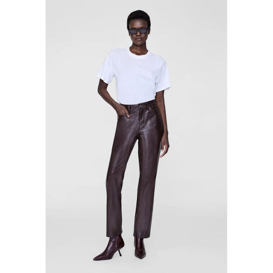 Anine Bing Bruno Pant Deep Brown Recycled Leather