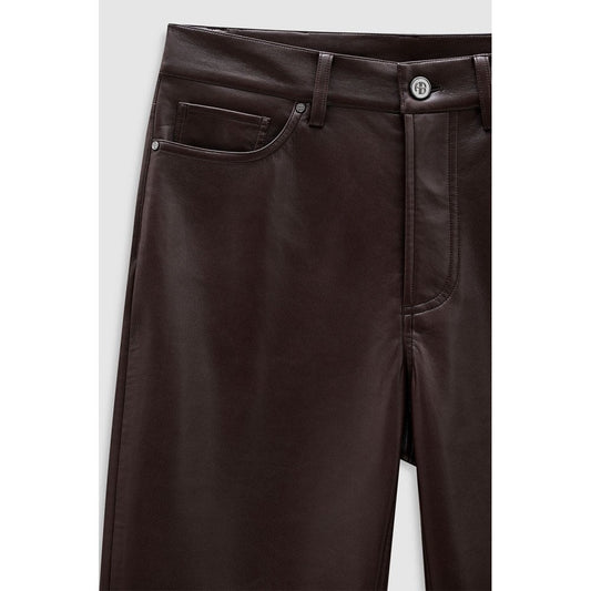 Anine Bing Bruno Pant Deep Brown Recycled Leather