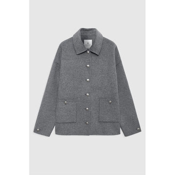 Anine Bing Luca Jacket Heather Grey Cashmere Blend